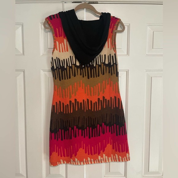 Aryeh Sleeveless Hooded Dress Abstract Print Pockets Casual S‎ - Picture 2 of 6